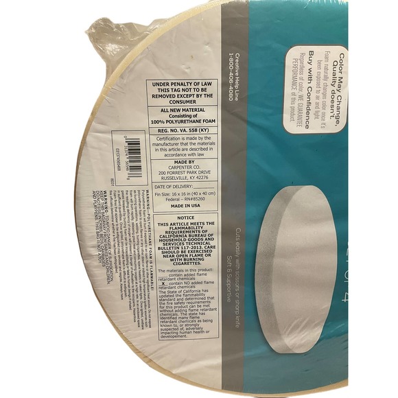 Morning Glory Foam Craft Cushion 4/Pk 16" Round x 1" NEW - Picture 2 of 4